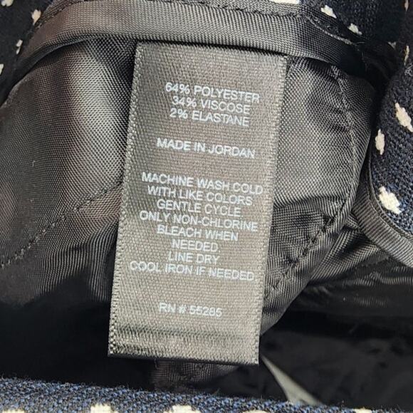 New NWT Express The Editor Pants Size 2R Navy Blue White Office Casual Diamond - Picture 10 of 10